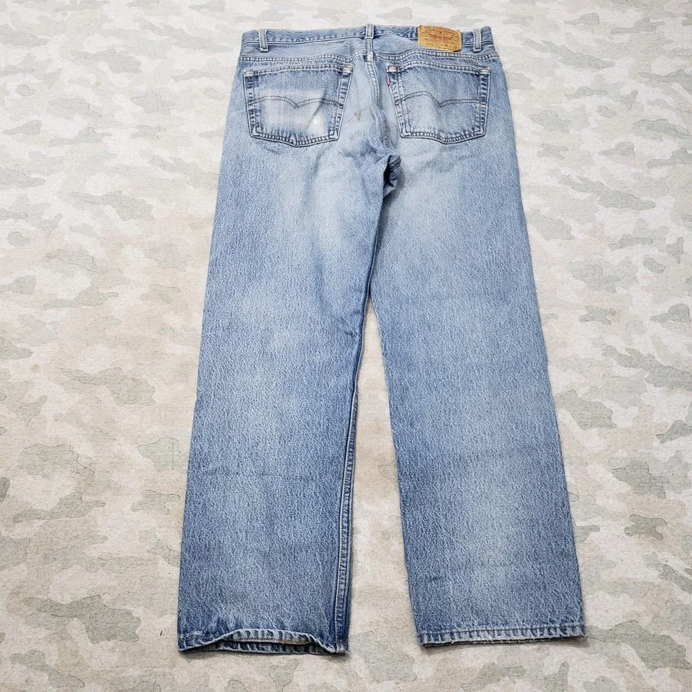 VTG Levi's 501xx Jeans Mens 38x32 Blue Button Fly Straight Leg USA Whiskered